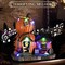 Halloween Village Decorations Indoor, 7Inch Lighted Vintage Halloween Pumpkin Haunted House Resin Statues with Music and Light for Table Yard Garden Outdoor Home Party Decor